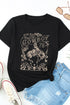 Black Cowboy 78 Letter Graphic Print Crew Neck T Shirt